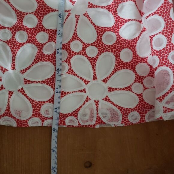 Romeo & Juliet Couture NWT Coral White Floral Skater Mini Skirt Lined - Picture 7 of 9